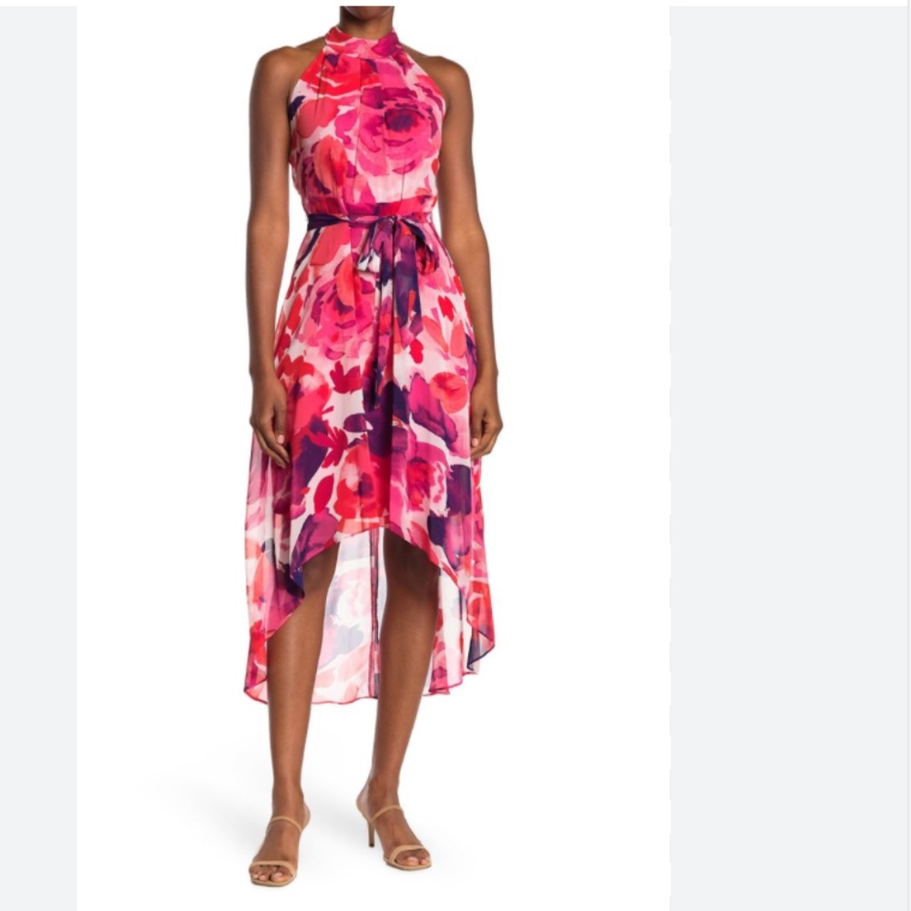 NEW Flora PINK JESSICA HOWARD l Sleeveless High/Low Hem Midi Dress  sz 16